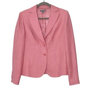Ann Taylor salmon pink linen blend blazer size 8